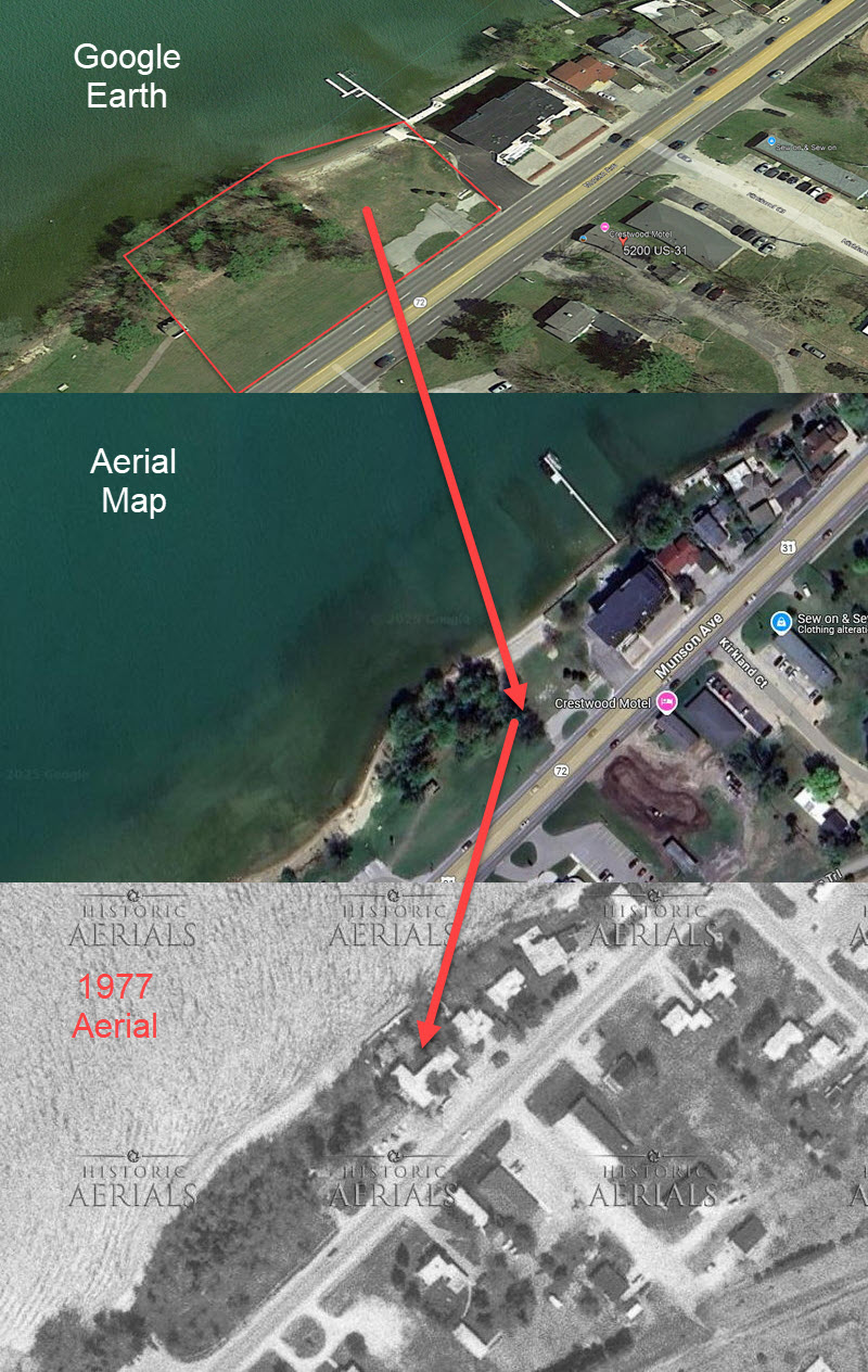 Surfside Motel (Surf Side Motel) - Aerial Photo Comparison (newer photo)